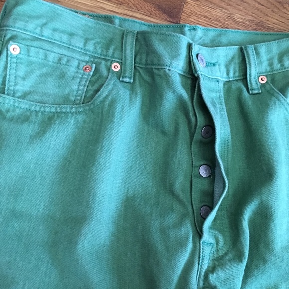 SOLD Levis 501 green button fly jeans 36 x 32 men - Picture 5 of 8